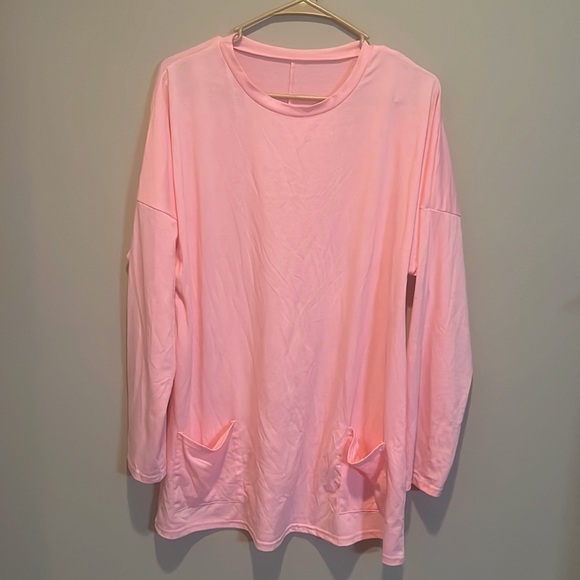 Elegant Pink Long Sleeve Women's Top - Picture 2 of 5